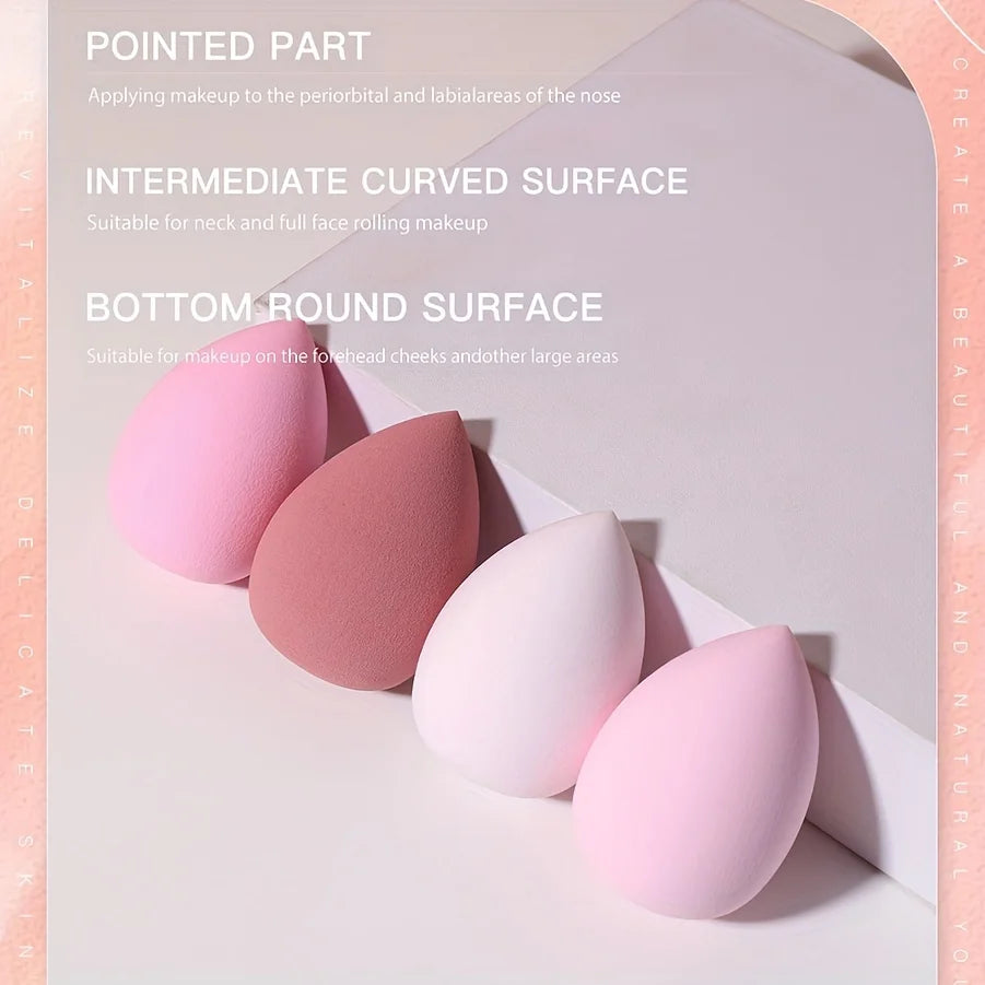 Bags of Beauty Eggs Makeup avec différentes surfaces pour une application précise du maquillage.